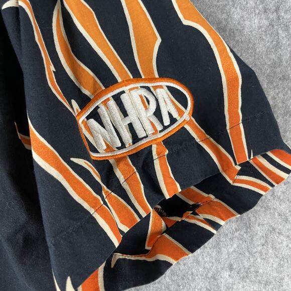 Harley Davidson Mechanic Shirt Mens Large Black Screaming Eagle Flames Button Up - Picture 7 of 14